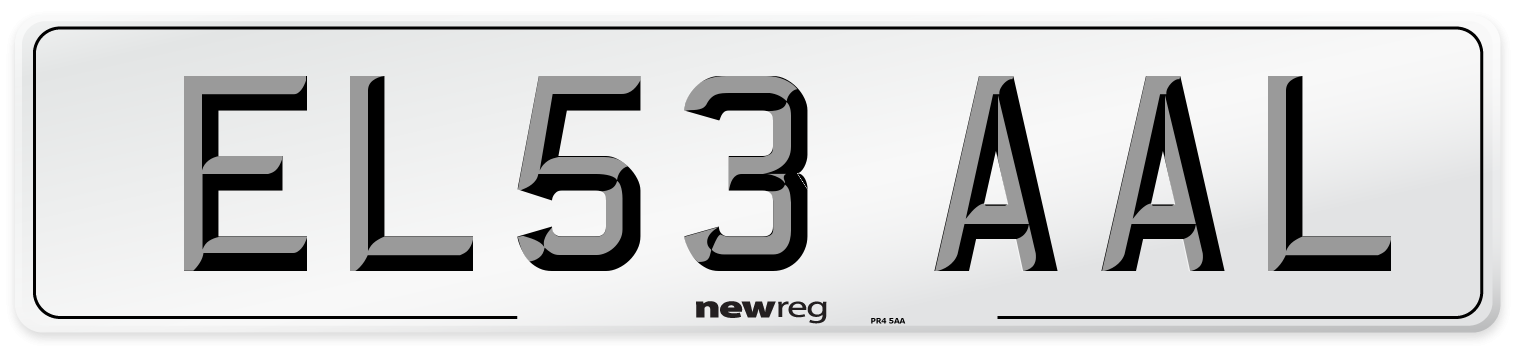 EL53 AAL Number Plate from New Reg